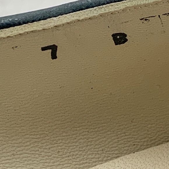 COLE HAAN Navy Blue Leather Upper & Sole Woven Vintage ITALY Flats sz 6.5/ 7 - Picture 14 of 16